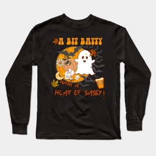 Halloween A Bit Batty With A Heap Of Sassy! Ghosts & Bats Long Sleeve T-Shirt